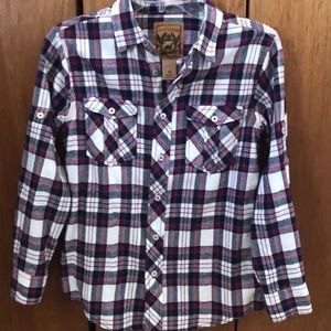 Boy’s Medium Red Camel button up shirt